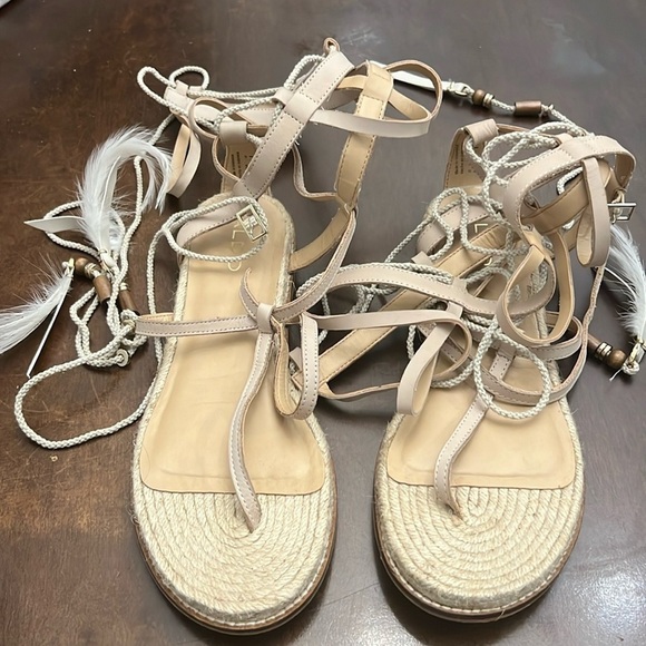 Aldo Shoes - ALDO Capro White Caged Tie Up Gladiator Sandals size 10